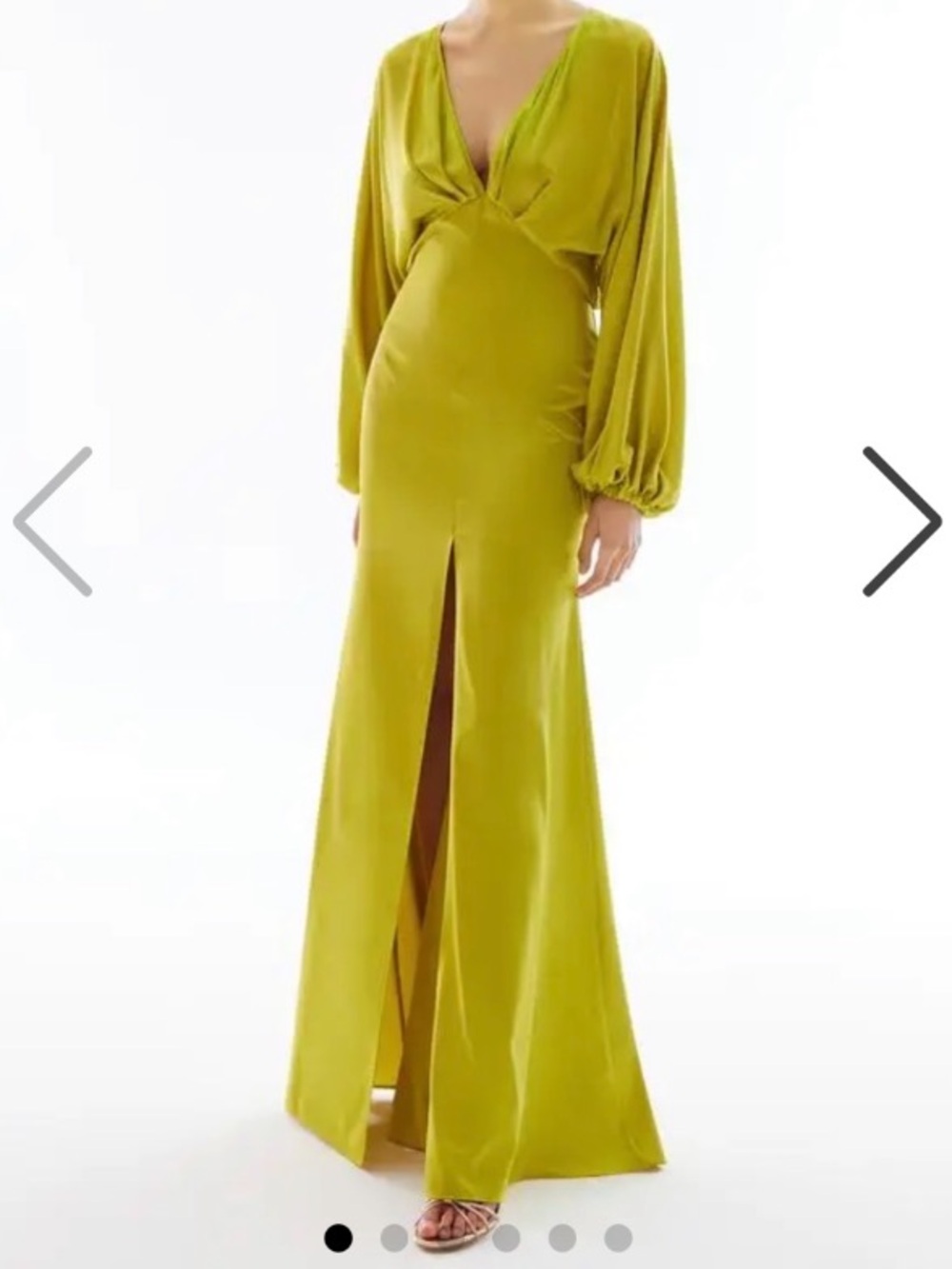 Elegant Green NWT Long Sleeve V-Neck Maxi Dress Turkish brand